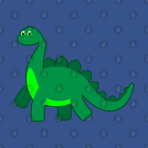 Adorable Long Neck Green Dinosaur by deancoledesign