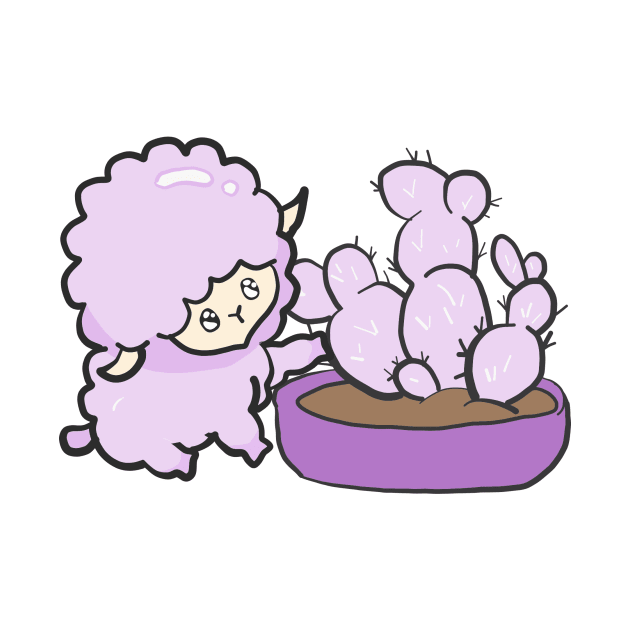 Cactus Sheep - Purple by jenartfart