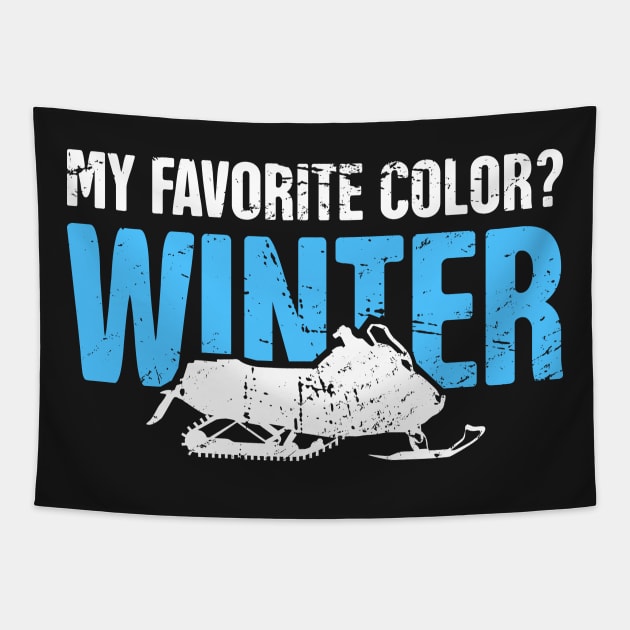 Winter - Funny Snowmobile Design Tapestry by MeatMan