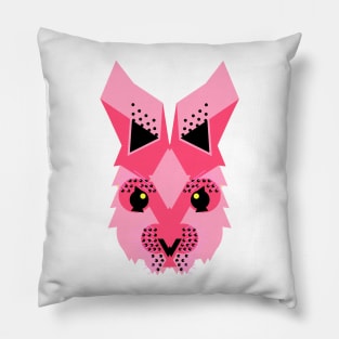 Rabbit face, bold pink Pillow