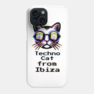 Techno Cat from Ibiza - Catsondrugs.com Techno Party Ibiza Rave Dance Underground Festival Spring Break  Berlin Good Vibes Trance Dance technofashion technomusic housemusic Phone Case