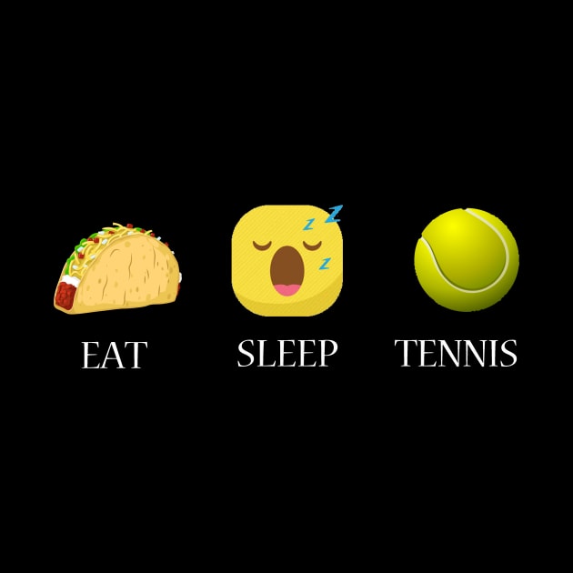 Eat sleep tennis repeat emoji emoticons graphic by MarrinerAlex