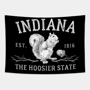 Indiana The Hoosier State Squirrel Tapestry