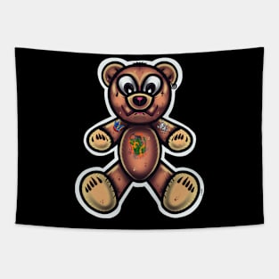 Tattooed teddy bear Tapestry