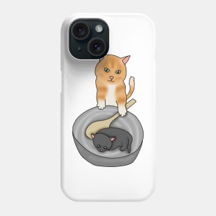 Kitty cooking (fluffy orange cat, black kitten) Phone Case