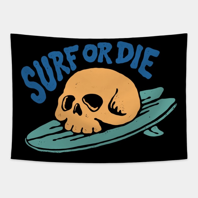 Surf or Die Tapestry by rvlsky