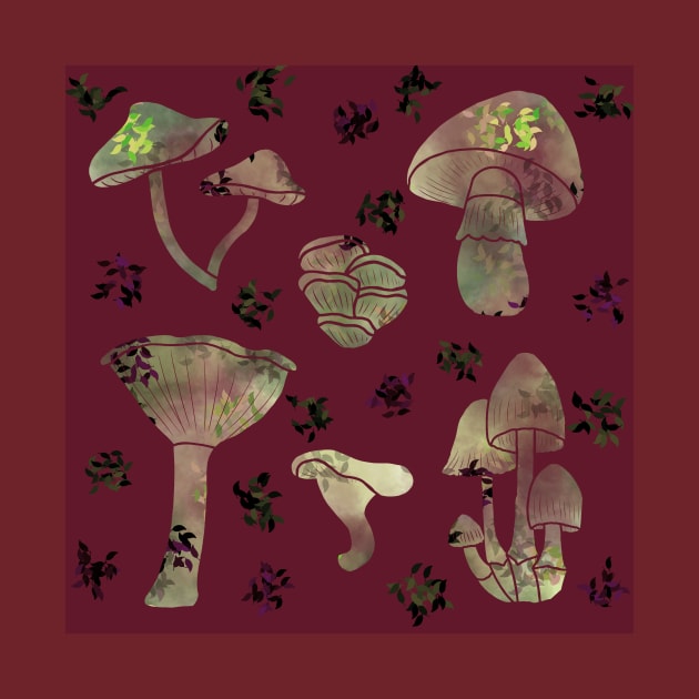 Mushroom print by shiroi-okami