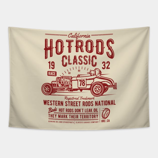 California Hotrods Classic Western Street Rods National Tapestry by JakeRhodes