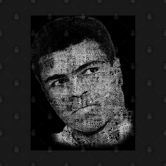 Muhammad Ali or Cassius Clay with names, sport and category - 02 by SPJE Illustration Photography