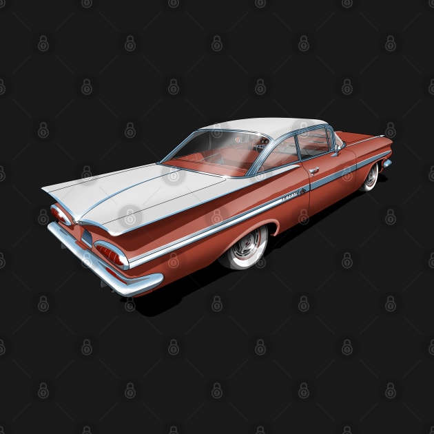 1959 Chevrolet Impala in Coral and White by candcretro