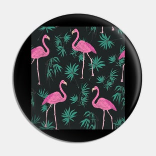Pink Flamingo Seamless Pattern Pin