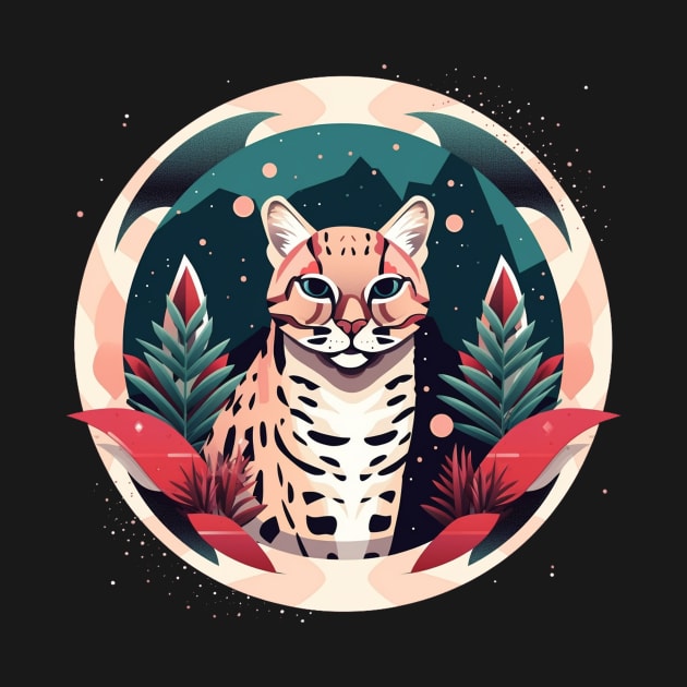 Ocelot in Ornament, Love Cats by dukito