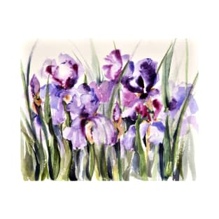 Purple Iris Art Watercolor T-Shirt