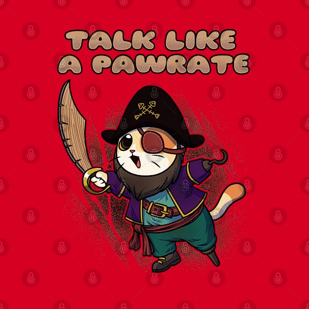 Cat Talk Like A Pirate Funny Geek Pirate Gift by MimimaStore