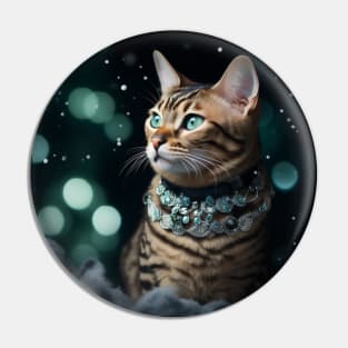 Jewelled Bengal Cat Pin