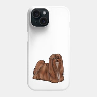 Dog - Lhasa Apso - Red Phone Case