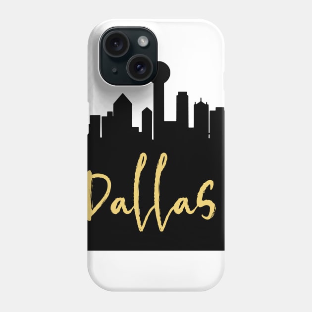 DALLAS TEXAS DESIGNER SILHOUETTE SKYLINE ART Phone Case by deificusArt