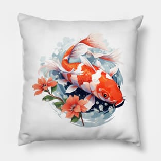 Koi Fish In A Pond Pillow