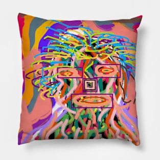 pixel art painting portrait of a man Pillow