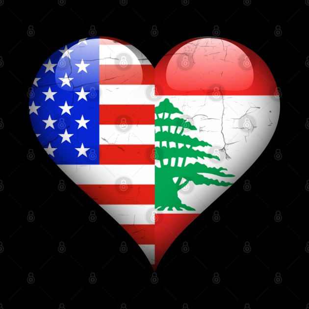 Half American Half Lebanese - Gift for Lebanese From Lebanon by Country Flags