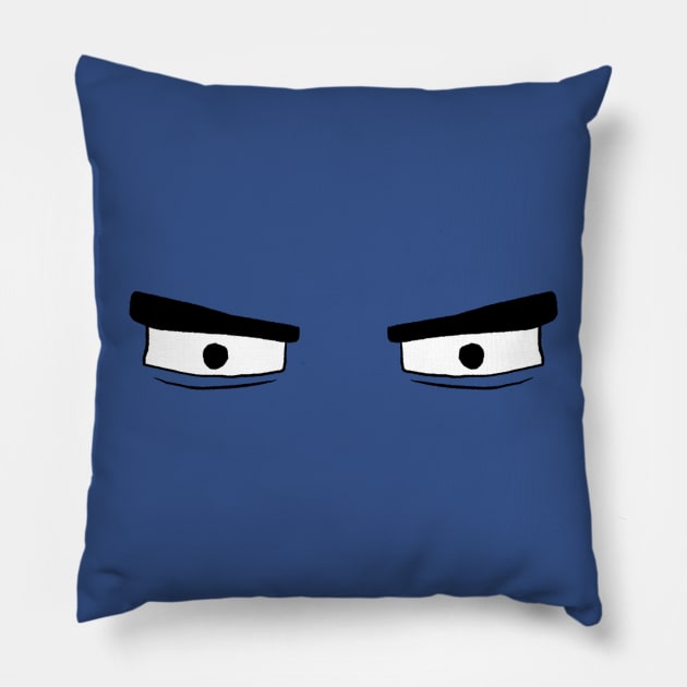 Cartoon Eyes - Grouchy Face Pillow by TheWanderingFools