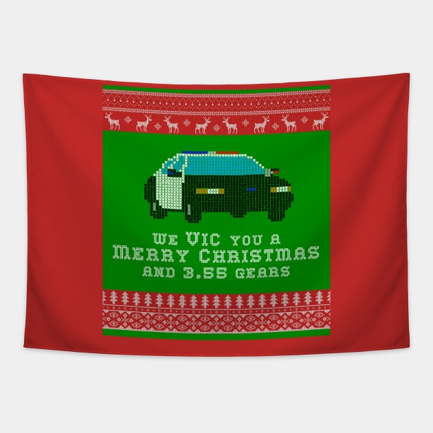 Crown Victoria Christmas (3.55 Gears Version) Tapestry by CunninghamCreative