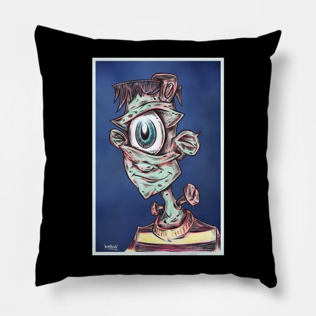 "Frankie's Skool Pic" Pillow by PheckArt