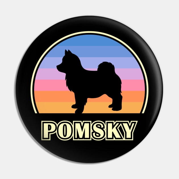 Pomsky Vintage Sunset Dog Pin by millersye