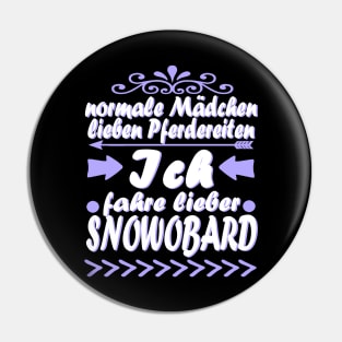 Snowboarden Mädchen Schnee Geschenk Winter Pin