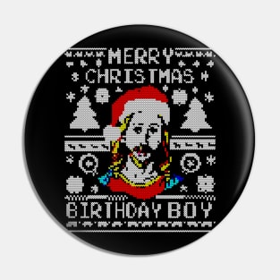 merry christmas birthday boy ugly sweater Pin