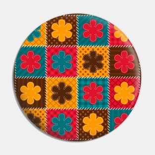 Hippie Flowers Pattern Classic Pin