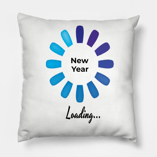 Funny New Year's Eve Loading Pillow by musicanytime