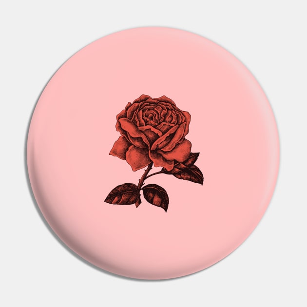 Sad red rose Pin by The Retro Black Store