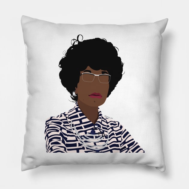 Shirley Chisholm Pillow by itsaulart