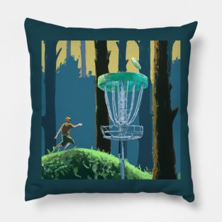 Disc Golf in the Woods Pillow