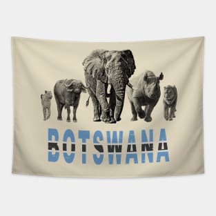 Botswana Wildlife Big Five for Botswana Safari Fans Tapestry