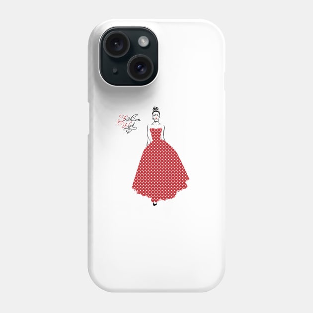 Beautiful fashionable girl in a long red dress Phone Case by kavalenkava