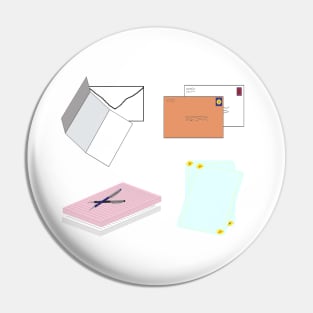 Snail Mail Happy Mail (Separate Items Version – White Background) Pin