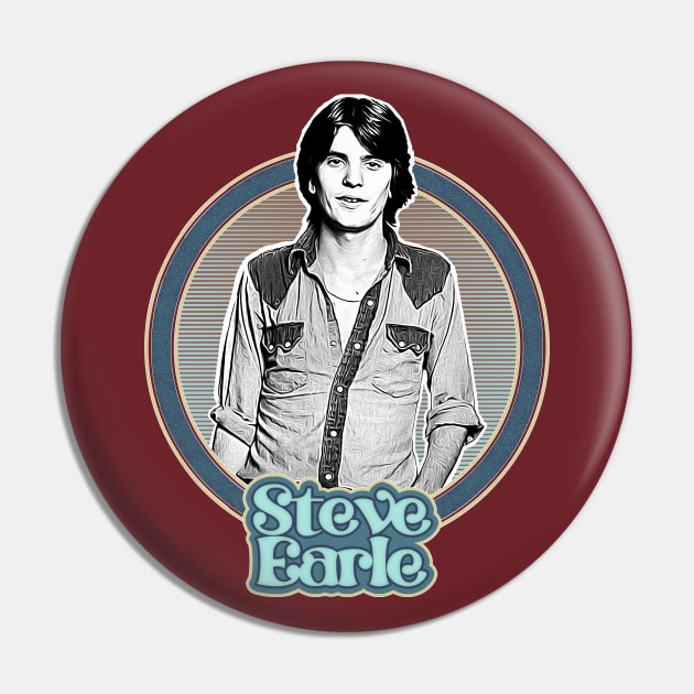 Steve Earle // Outlaw Country Retro Fan Design Pin by DankFutura