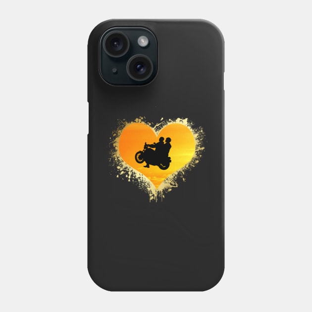 Biker Couple Motorcycle Love Heart 101 Phone Case by hispanicworld