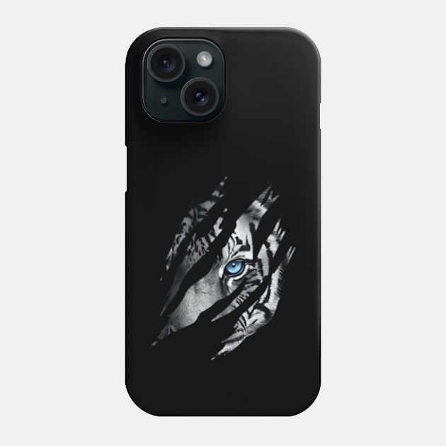 Cat Eye of the Fearless Tiger Silhouette Phone Case by DarkStile