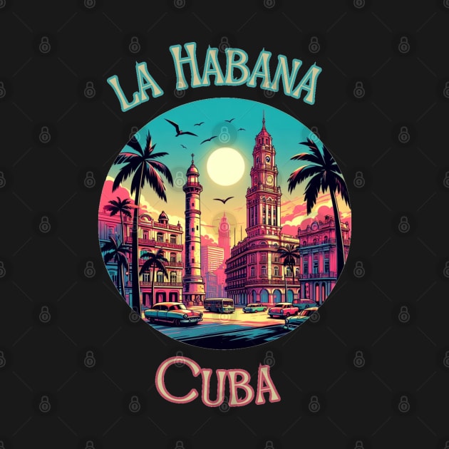 "Tropical Vibes in Retro Havana: Exotic Cuban Flair" - Retro Travel Cool by stickercuffs