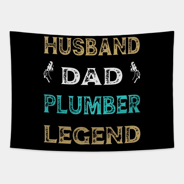 Plumber - Husband Dad  Plumber Legend Tapestry by Leonitrias Welt