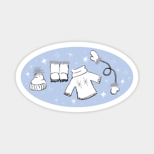 Winter weather snow lover cartoon illustration Magnet