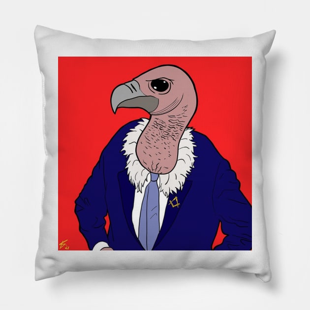 Men In Suits Pillow by larsbeelzebubart