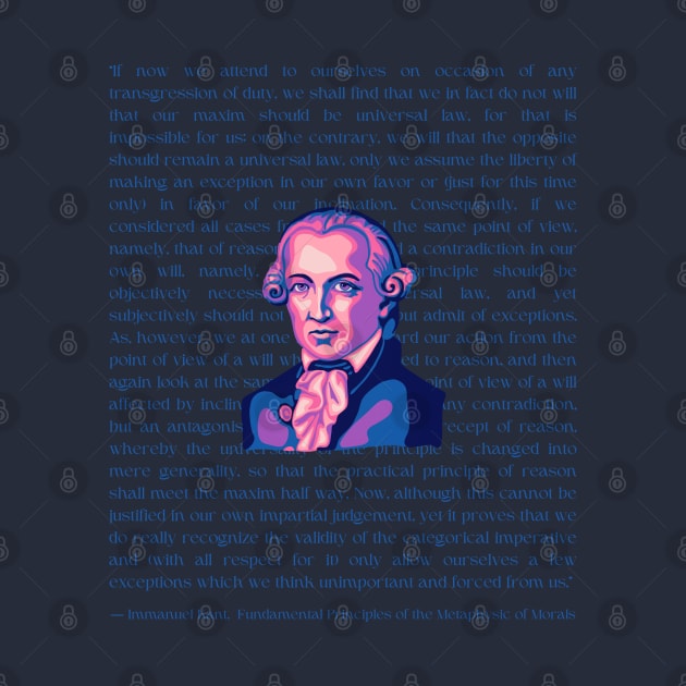 Emmanuel Kant Portrait and Quote by Slightly Unhinged