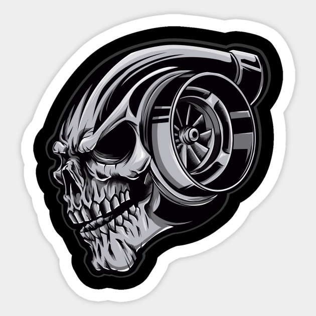 Chrome Turbocharger Skull Car Guys And Mechanics Mechanics Gift Sticker Teepublic Uk Free 3d skull models for download, files in 3ds, max, c4d, maya, blend, obj, fbx with low poly, animated, rigged, game, and vr options. teepublic