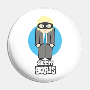 Bandit Boris Johnson Emoji Style Design Pin