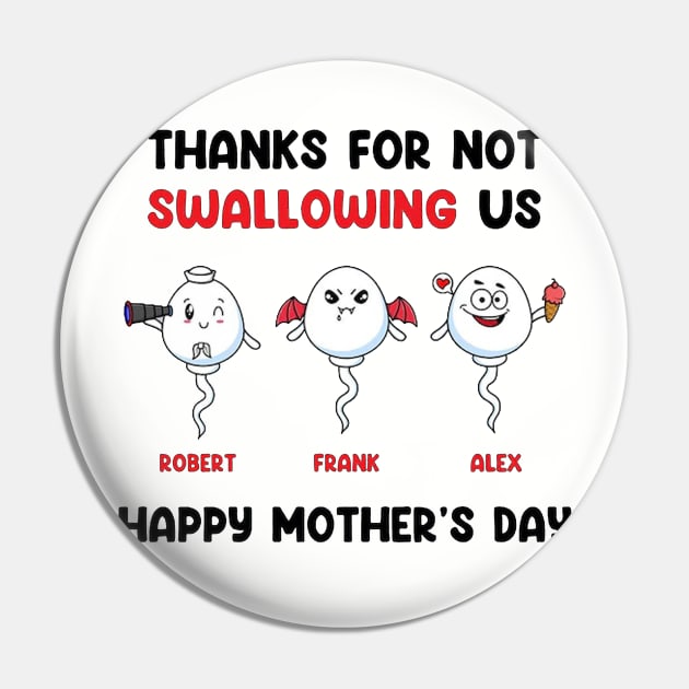 Thanks For Not Swallowing Us Happy Mother’s Day Father’s Day Pin by Travis ★★★★★