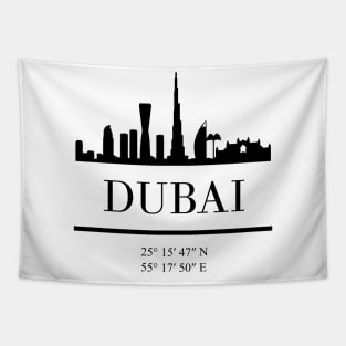 DUBAI UAE BLACK SILHOUETTE SKYLINE ART Tapestry